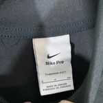 Nike  Pro Women's Black Silver Giltter Tape Mock Neck Therma Fit Top Size S Photo 3