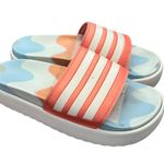 Adidas Adilette Platform Orange and White Slides Photo 1