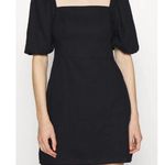 Abercrombie & Fitch Black Dress Linen Size M Black Puff Short Sleeve Photo 0