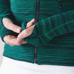 Lululemon Precision Green Cyber Jungle Blue Front Zip Jacket Size 8 Photo 4