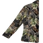 SILKLAND Pure Silk Safari Animal Print Lightweight Jacket Blazer Size 8 Career Black Photo 10