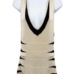 Arden B Plunging Striped Sleeveless Bandage Bodycon Midi Dress Y2K Photo 2