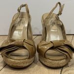Valentino Garavani Patent Enamel Leather Ribbon Espadrille Sandals Wedge 37 6.5 Photo 3