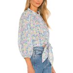 Love Shack Fancy Triste Crop Top Size Medium Rainbow Blast Floral Blouson Sleeves Photo 1