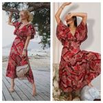 NWT Johanne Ortiz X H&M Maxi Dress XS Floral Eyelet Embroidered Ruffle Pink Photo 4