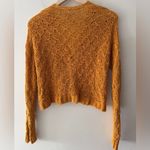 American Eagle  Cardigan Womens XS Mustard Cropped Crochet Sweater V Neck Y2K Photo 3