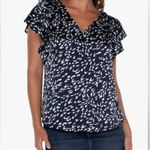 Liverpool  Los Angeles Women’s Double V-Neck Flutter Sleeve Stretch Satin Top S Photo 0