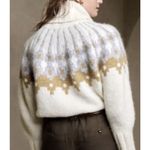 Banana Republic Fair Isle Alpaca Blend Cowl Oversized Turtleneck Sweater Photo 1