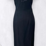 Vintage Made in USA Black Romantic Goth Off Shoulder Sequin Lace Midi Dress M Size M Photo 0