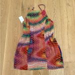 The Wolf Gang Sequin Mini Dress Rio Size L Orange Green Multicolor Sunset Size L Photo 0