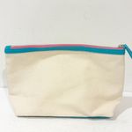 Ralph Lauren  White Canvas Zip Top Cosmetic Travel Case Photo 3