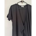 Babaton Black Chiffon Tie Front Short Sleeve Open Front Tunic Size XS Photo 4