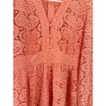 L'ATISTE  BY AMY Coral Lace Mini Dress‎ Long Sleeve Button Front Party Photo 1