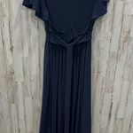 BHLDN Anthropologie  Navy Mendoza Formal Front Slit Dress Womens Size 8 READ FLAW Photo 5