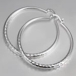 Faux Silver Plated Big Hoop‎ Fashion Jewelry Earrings Photo 0