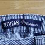 ZCO Jeans Premium Blue Striped Denim Jean Shorts Distressed Junior Size 1 Cotton Photo 6