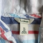 L.L. Bean 100% Linen Striped Hoodie Lightweight Top With Kangaroo Pocket Size XL Photo 2