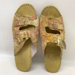La Plume Italian Leather Pastel Floral Yellow Slip on Sandal Size 40/9 Photo 8