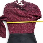 Sandro Paris Burgundy Lace & Black Crepe Dress – Size 1 (US Small) Photo 8