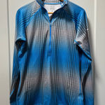 Nike  Pro Women's Stretchy Lightweight Pullover Sweatshirt‎ Blue Grey Polkadot XL Photo 0