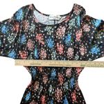 Eriks Fabriker Floral Print Midi Dress Sandra Smock Dress Long Sleeve M Feminine Black Size M Photo 4