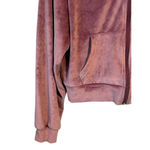 Refuge Hoodie Jacket Womens S Mauve Velour Velvet Full Zip Rinestone NEW YORK Photo 3