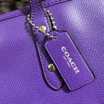Coach City Zip Tote in Crossgrain Leather F37785 Purple Handbag Purse Dust Bag Photo 3