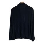 Chico's  Travelers Sz 2 L Button Front Blazer Cardigan Slinky Black Stretch Office Photo 1