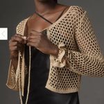 Anthropologie Metallic Tie-Front Cardigan Sweater NWT Photo 0