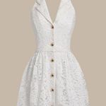 Rihoas White Lace Collared Sleeveless Mini Dress Size M Photo 5