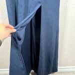 After Six Dessy Gown Size 10 Crepe V-Back Navy Blue Dress Bridesmaid Wedding Photo 7