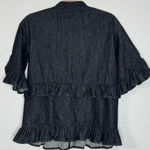 Umgee Full Zip Ruffle Jean Dark Wash Jacket Size M Photo 1