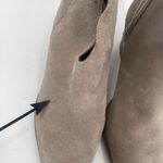 Jeffrey Campbell  Booties Size 7 Boots Suede Taupe Leather Owen Block Heel Zipper Photo 3