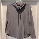 Charlotte Russe cowl neck sweatshirt gray size M relaxed fit, waffle fabric Photo 0