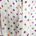 1980s Evan Picone Rainbow Vintage Satin Blouse with Pussybow Neck Tie Medium White Photo 4