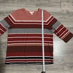 cj banks Plus Women 3/4 Sleeve Striped Lightweight Red and Black Blouse Sz 1X Photo 11