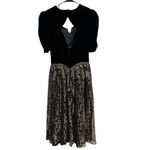 Scott McClintock Vintage Black Velvet & Gold Lace Party Dress Size 8 Photo 2