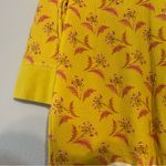 Sundance Sausalito 3/4 Sleeve Thermal Waffle Gold Yellow Pink Floral Size PL Photo 6