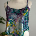 YITTY Fabletics Lizzie Multicolor Logo Silky Tank Top Size Medium Purple Photo 0