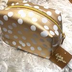 NWT Erica Lyons Gold Polka Dot Cosmetic Travel Toiletry Makeup Accessories Bag Photo 2