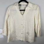 Cottagecore Irish Linen Cutwork Blouse – Richard Malcolm Petite PS Size undefined Photo 0