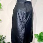 Bermans Black Leather Pencil Skirt Pockets Size 6 Photo 7