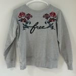 Aritzia  - Wilfred Free Gray Floral Embroidered Crew Neck Sweatshirt XXS Photo 0