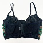 Womens Fairycore Coquette Floral Vine Embroidered Cami Cropped Corset Top Size L Green Size L Photo 8