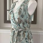 Calvin Klein  Tiered Maxi Dress Floral Eucalyptus Green Tan Size 8 NEW with Tag Photo 7