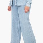 We Wore What NWT Zia Straight Leg Jeans Pull on Elastic Waistband Light Wash Denim Photo 2