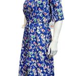 70s Vintage Carolina Maid Sz 12 Novelty Flags Print Belted MIDI Dress Blue Photo 2