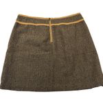 Bob Timberlake Tweed Wool Blend Skirt Brown  Size 14 Poly Suede Trim Zip Pockets Photo 5