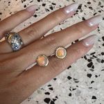 Brand New Natural Opal 9K Solid Yellow Gold Sphere Bezel Settings Earrings/Studs Photo 3