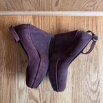 Cordani‎ Chunky Suede Wedge Sandals 38/7.5 Closed Toe Brown Platform Ankle Strap Photo 5